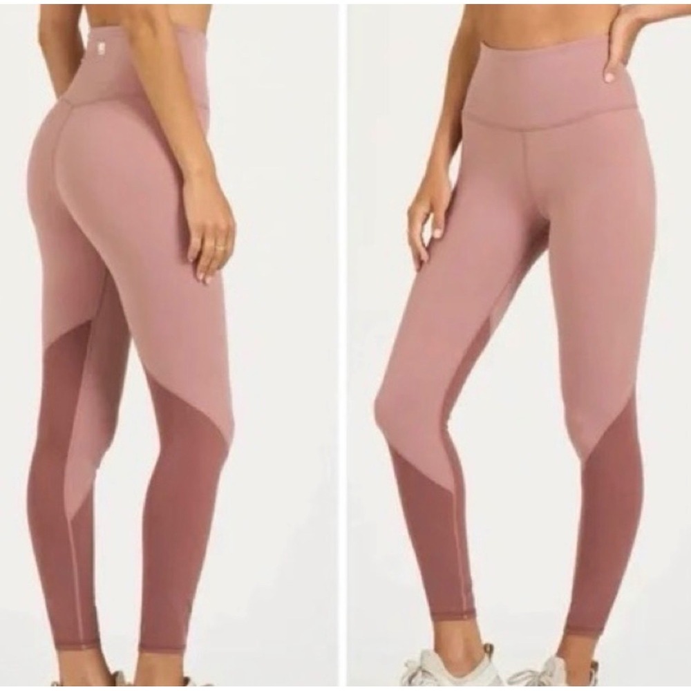 Vuori Colorblock Studio Leggings Rose Terracotta High Rise Small